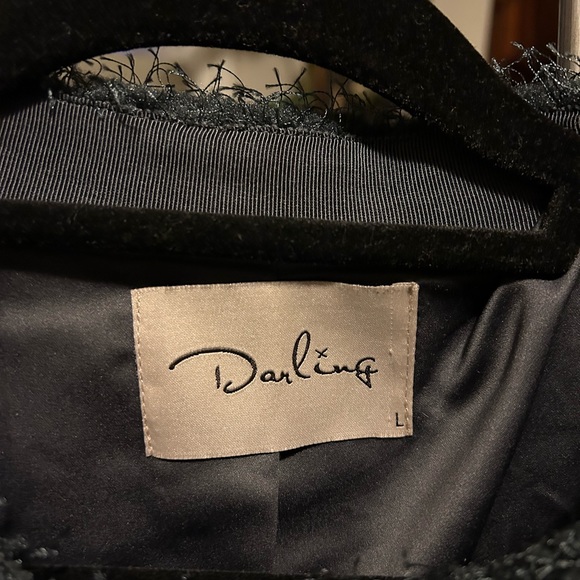 Darling navy blue fuzzy dress coat - Picture 4 of 9